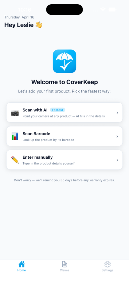 Guided first-product flow
